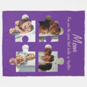 母の日のカスタム母への贈り物 – 4写真 フリースブランケット (正面(横))