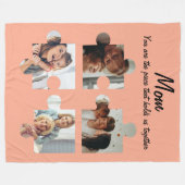 母の日のカスタム母への贈り物 – 4写真 フリースブランケット (正面(横))