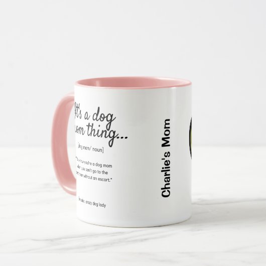 母の日のカスタム犬の写真両面 マグカップ (正面左)
