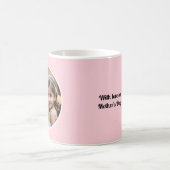 母の日のカスタム言葉とフォトピかわいらしンク コーヒーマグカップ (中央)