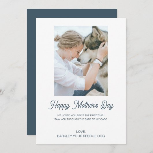 母の日のカスタム飼い犬の写真 シーズンカード (正面/裏面)