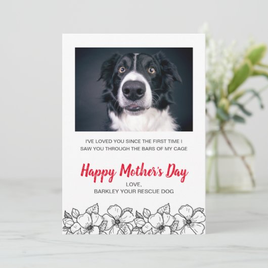 母の日のカスタム飼い犬の写真 シーズンカード (スタンド正面)