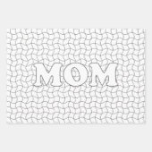 母の日のカラーリングページ ラッピングペーパーシート (正面3)