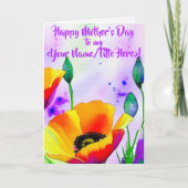 母の日のカリフォルニアのケシの水彩 カード (正面)