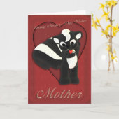 母の日のカードかわいいスカンク、モザリング・サンデー カード (黄色い花)