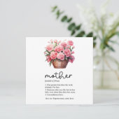 母の日のカードとピンクのカーネーション (スタンド正面)