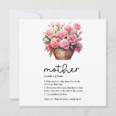 母の日のカードとピンクのカーネーション (正面)