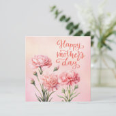 母の日のカードとピンクのカーネーション (スタンド正面)