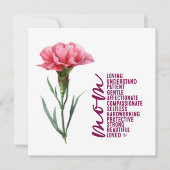 母の日のカードとピンクのカーネーション (正面)