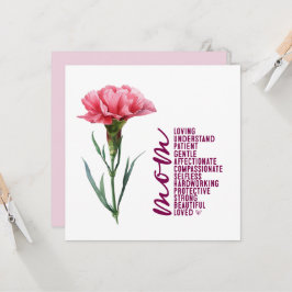 母の日のカードとピンクのカーネーション