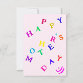 母の日のカードと幸せな女性 – おもしろい カード (裏面)