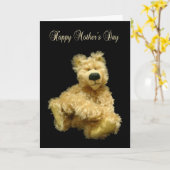母の日のカードとmohairテディベア カード (黄色い花)