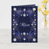 母の日のカードにダイヤモンドが付いている カード (黄色い花)