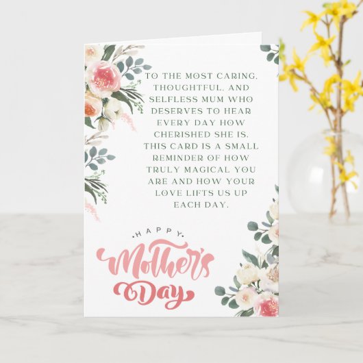 母の日のカードのフローラ、無私母へのリマインダー カード (黄色い花)