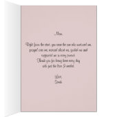 母の日のカードをパーソナライズするピンクのグレーフローラ (内側 (右))