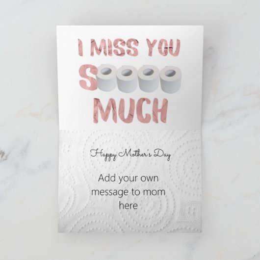 母の日のカードを隔ておもしろいる カード (内部)