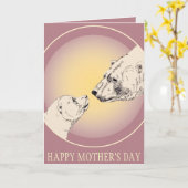 母の日のカードポーラーベアグリーティングカード カード (黄色い花)