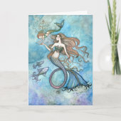 母の日のカード人魚と子供 カード (正面)