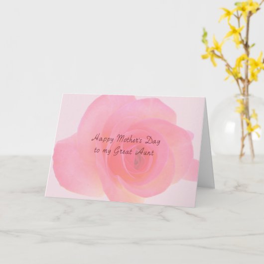 母の日のカード叔母ピンク素晴らしローズ カード (黄色い花)