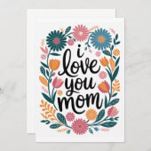 母の日のカード幸せな母の日のギフトフローラ (正面/裏面)