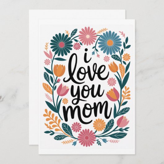 母の日のカード幸せな母の日のギフトフローラ (正面/裏面)