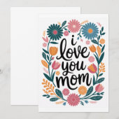 母の日のカード幸せな母の日のギフトフローラ 招待状 (正面/裏面)