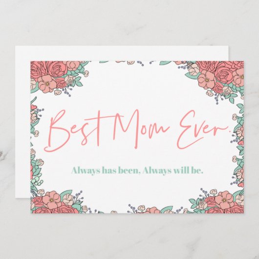 母の日のカード植物性かわいい感傷的 シーズンカード (正面/裏面)