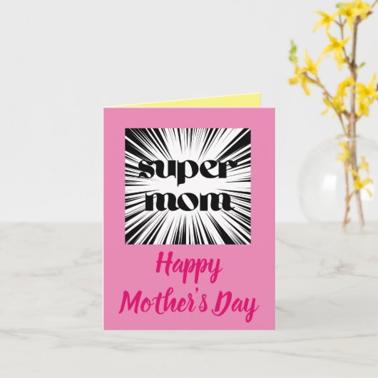 母の日のカード母のためのスーパーヒーローテーマ カード (黄色い花)