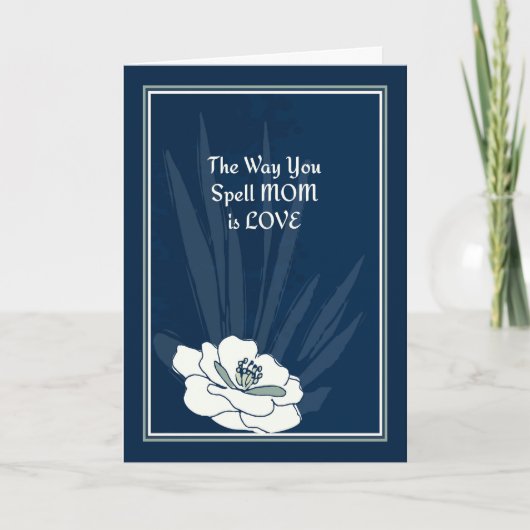 母の日のカード母のダークブルー カード (正面)