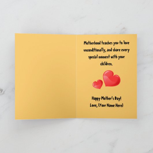 母の日のカード母性と共来に... カード (内部)