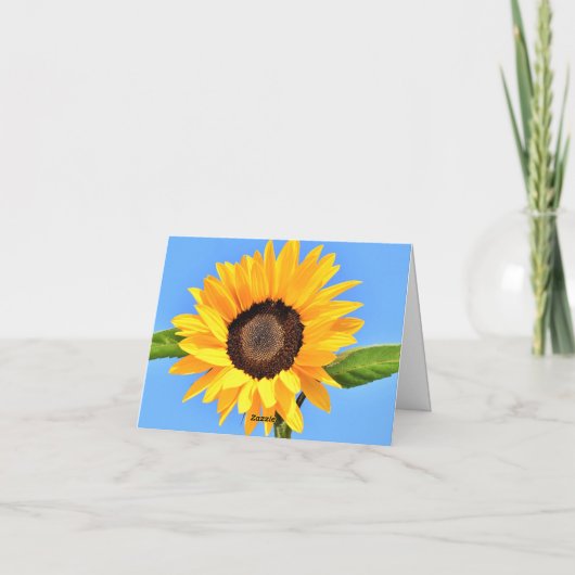 母の日のカード青い空に黄色のひまわり カード (裏面)