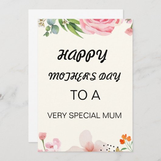 母の日のカード (正面/裏面)