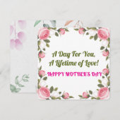 母の日のカード – あなたのための1日 (正面/裏面)