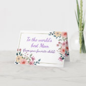 母の日のカード お気に入りの子供 カスタム サンキューカード (正面)