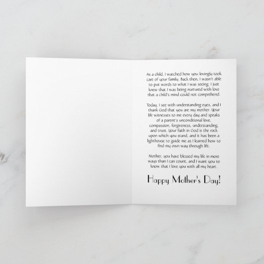 母の日のカード カード (内部)