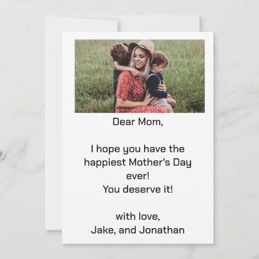 母の日のカード | ピンクの花のホリデーカード 招待状 (裏面)