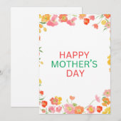 母の日のカード - ボタニカル ワイルドフラワーズ シーズンカード (正面/裏面)