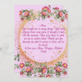 母の日のカード ヴィンテージ フラワー シーズンカード (正面/裏面)