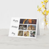 母の日のカード – 動物の写真のコラージュ カード (黄色い花)