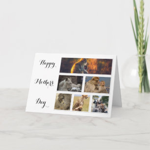 母の日のカード – 動物の写真のコラージュ カード