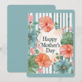 母の日のカード 招待状 (正面/裏面)