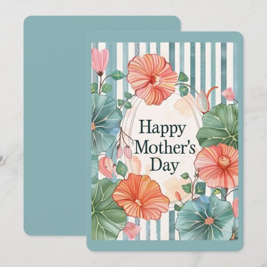 母の日のカード 招待状 (正面/裏面)