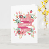 母の日のカード、母の行くところは家 カード (黄色い花)