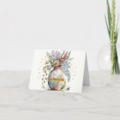 母の日のカード 混合花の美しい花瓶 サンキューカード (正面)