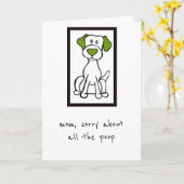 母の日のカード – 犬から – ラブラドール カード (黄色い花)