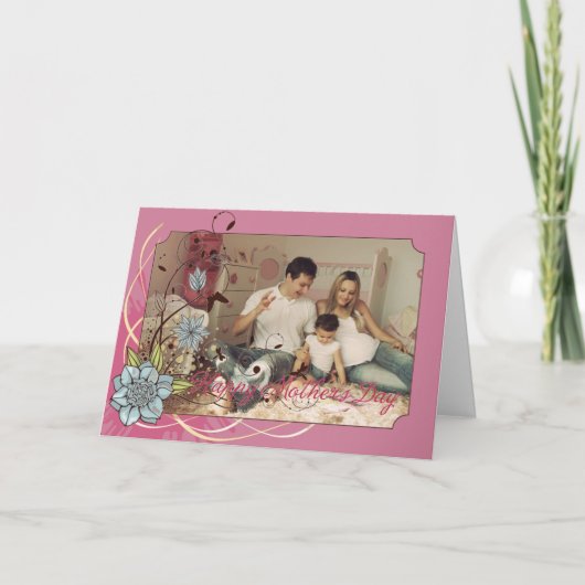 母の日のカード – 自分の写真を使う カード (正面)