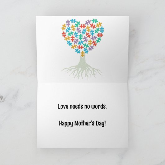母の日のカード　自閉症　神経発達障害　自閉症スペクトラム カード (内部)