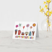 母の日のカード - 鉢植えの花 カード (黄色い花)