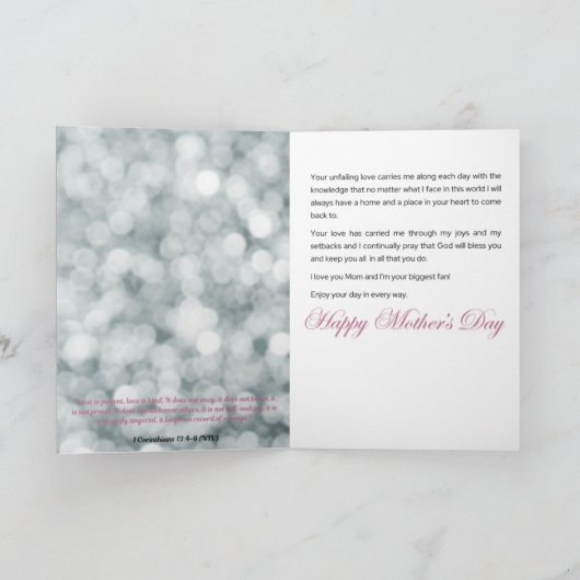 母の日のカード(1 COR 13:4-6) カード (内部)