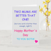 母の日のカード - 2人のママは...よりいい カード (黄色い花)
